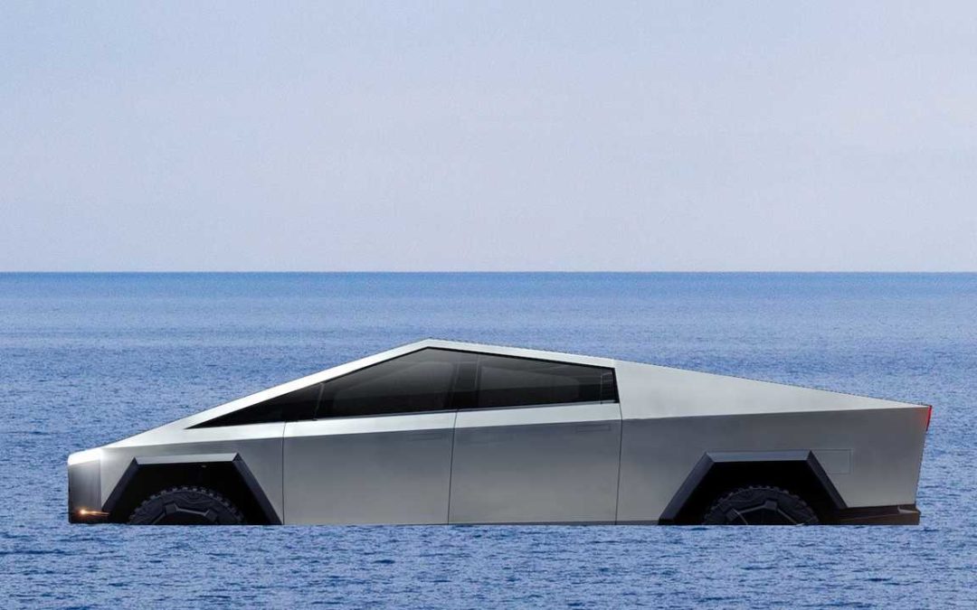 Tesla Cybertruck Wades Deep Water, Even Floats