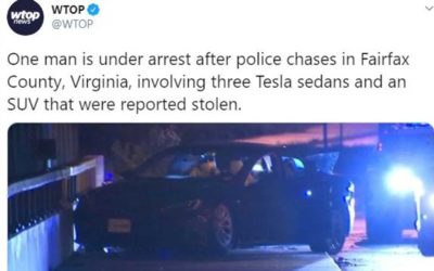 Three Stolen Teslas Chased By Virginia Police, Two Drivers Get Away